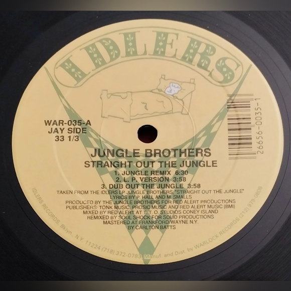 2 Vintage OG Jungle Brothers 12" Single I'll House You & Straight Out The Jungle - Picture 4 of 7